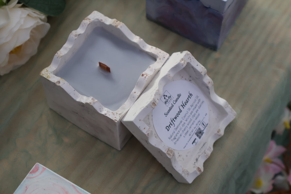 Puzzle Box Candles | 3 oz Hand-Poured Scented Candle | Cement Vessel | Stella Ray Miscellaneous