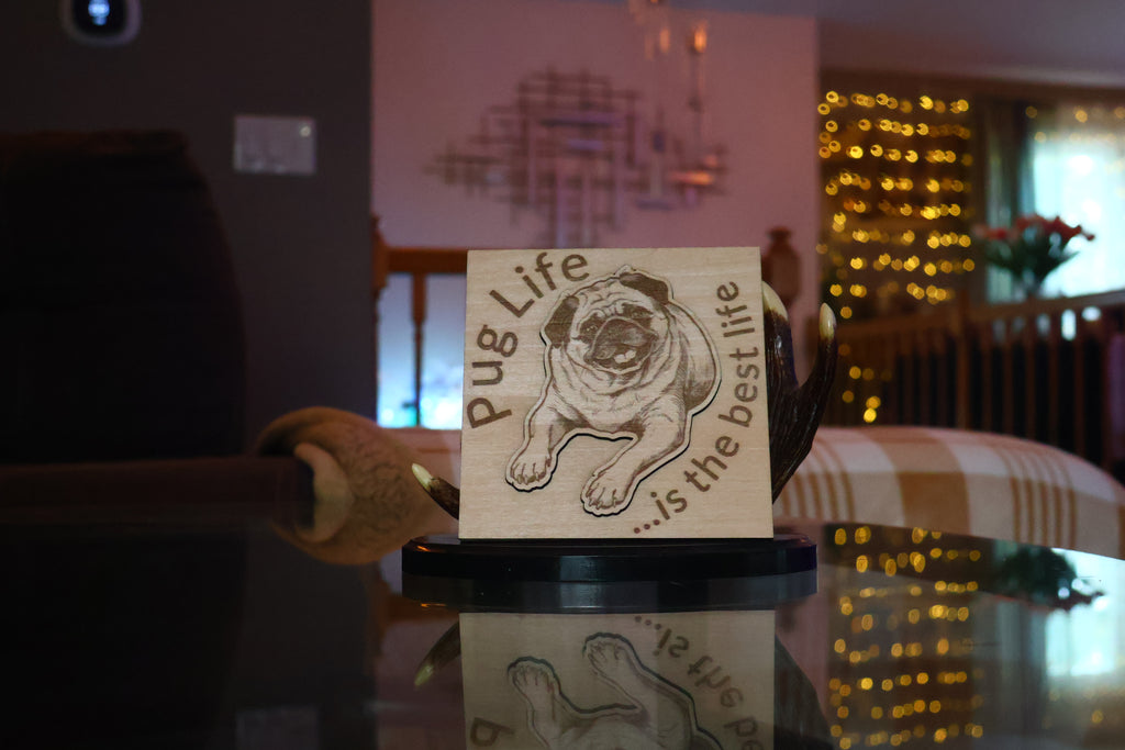 Pug Life Wood Pop-Up Card
