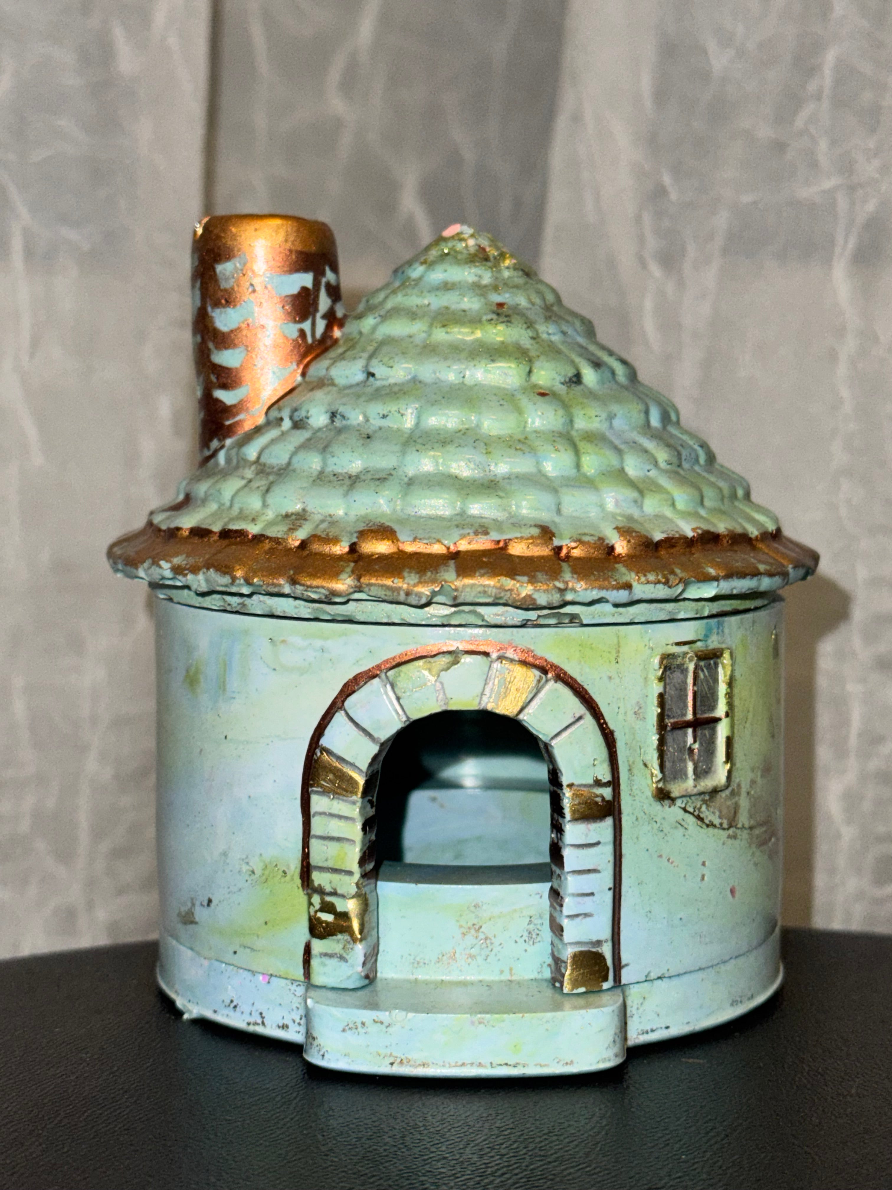 3 piece House- Cement Incense Cone Holder