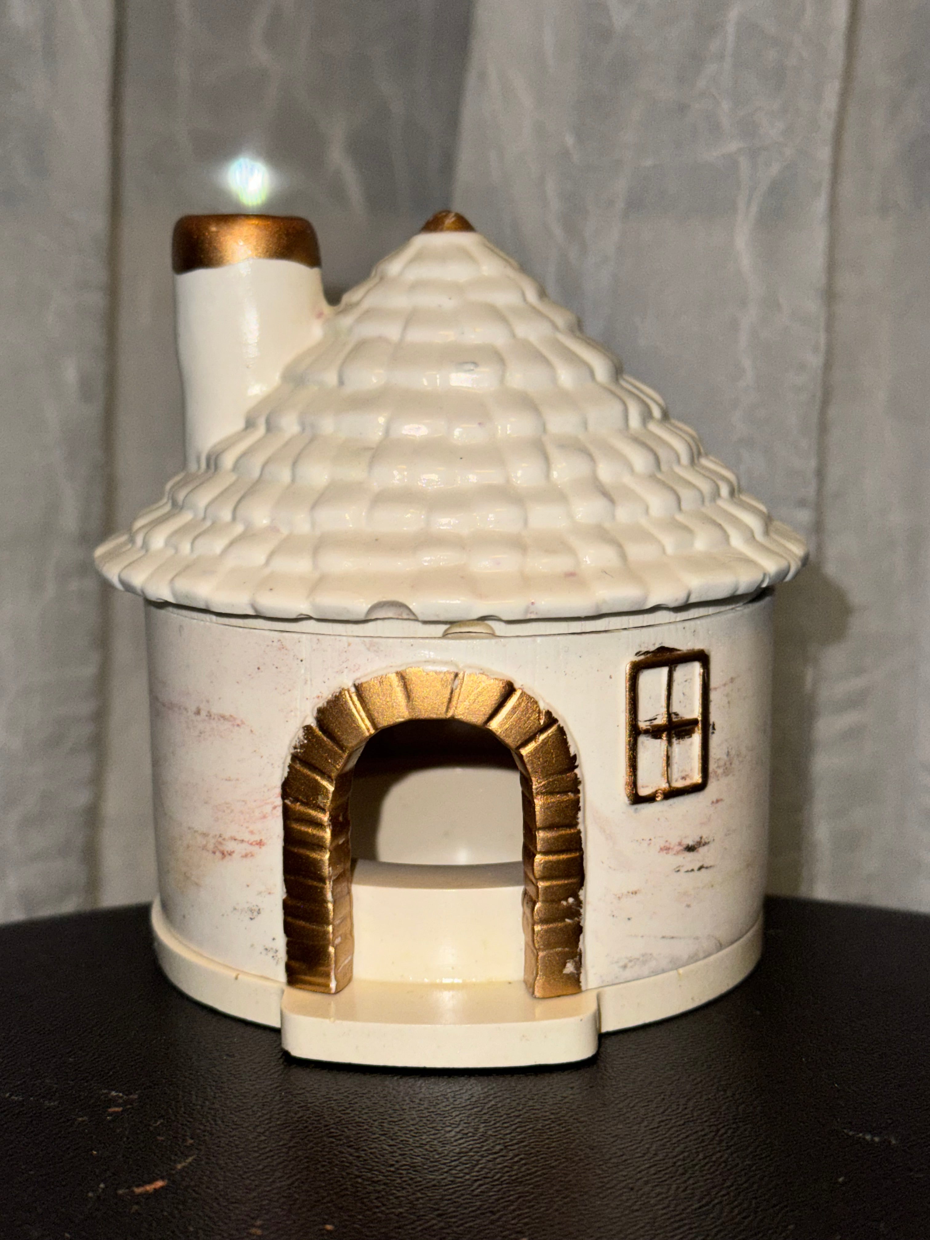 3 piece House- Cement Incense Cone Holder